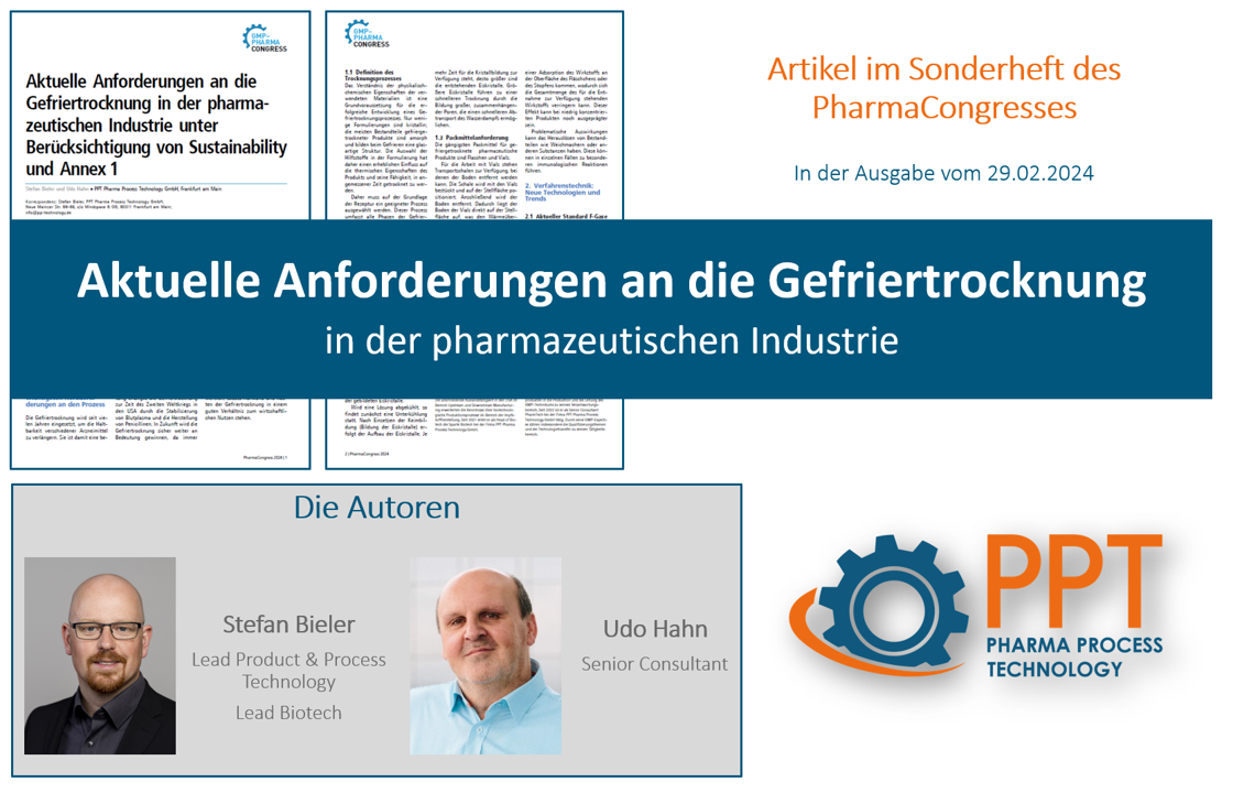Artikel veröffentlicht: Aktuelle Anforderungen an die Gefriertrocknung