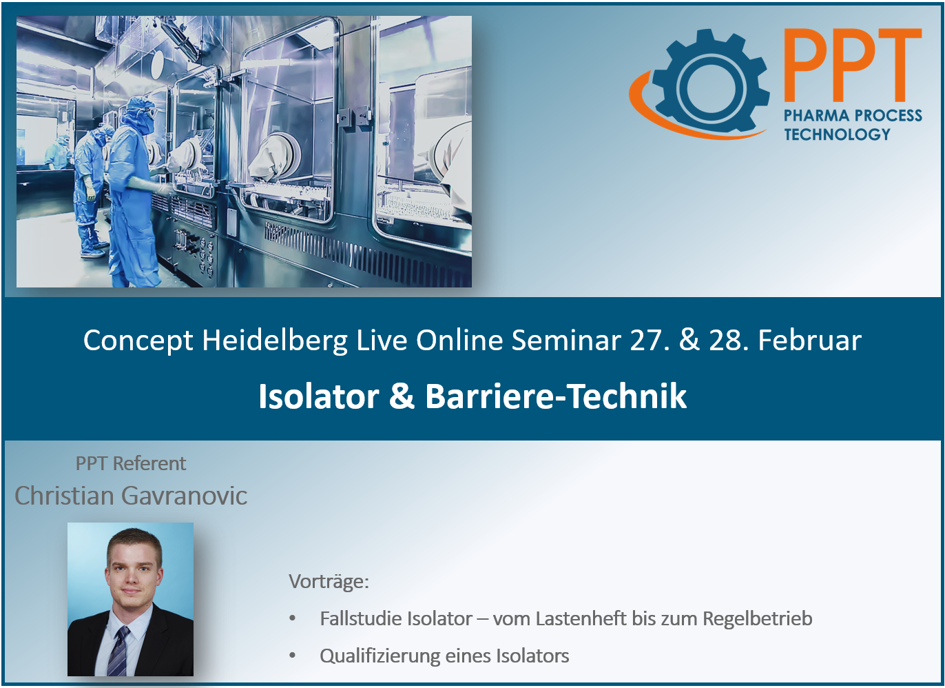 Concept Heidelberg Live Online Seminar Isolator & Barriere-Technik