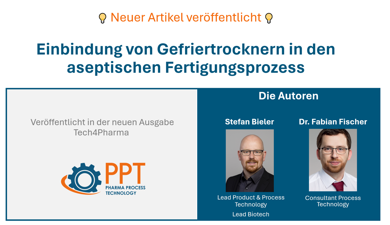 Neuer Artikel veröffentlicht: Einbindung von Gefriertrocknern in den aseptischen Fertigungsprozess